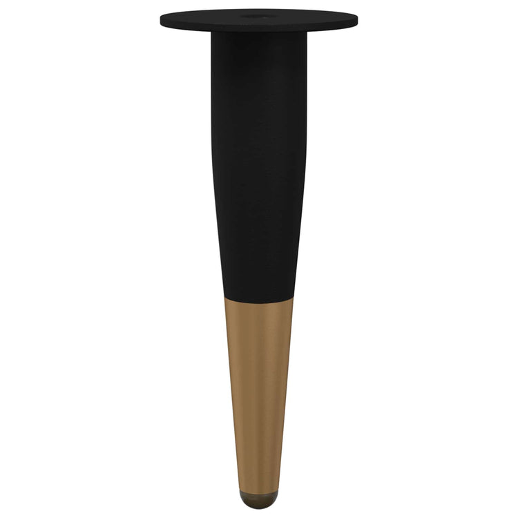 Vidaxxl Möbelbeine 2 Stück Schwarz und Gold ø 40 x 98 mm Eisen