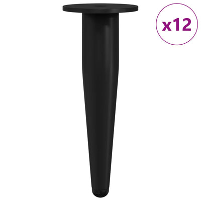 Vidaxxl Möbelbeine 12 Stück schwarz ø 40 x 98 mm Eisen