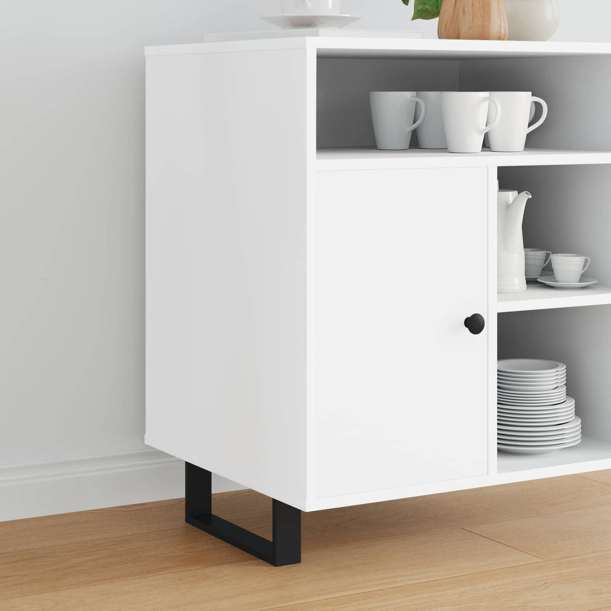 Vidaxxl Möbelbeine 12 Stück schwarz 281 x 40,5 x 100 mm Eisen