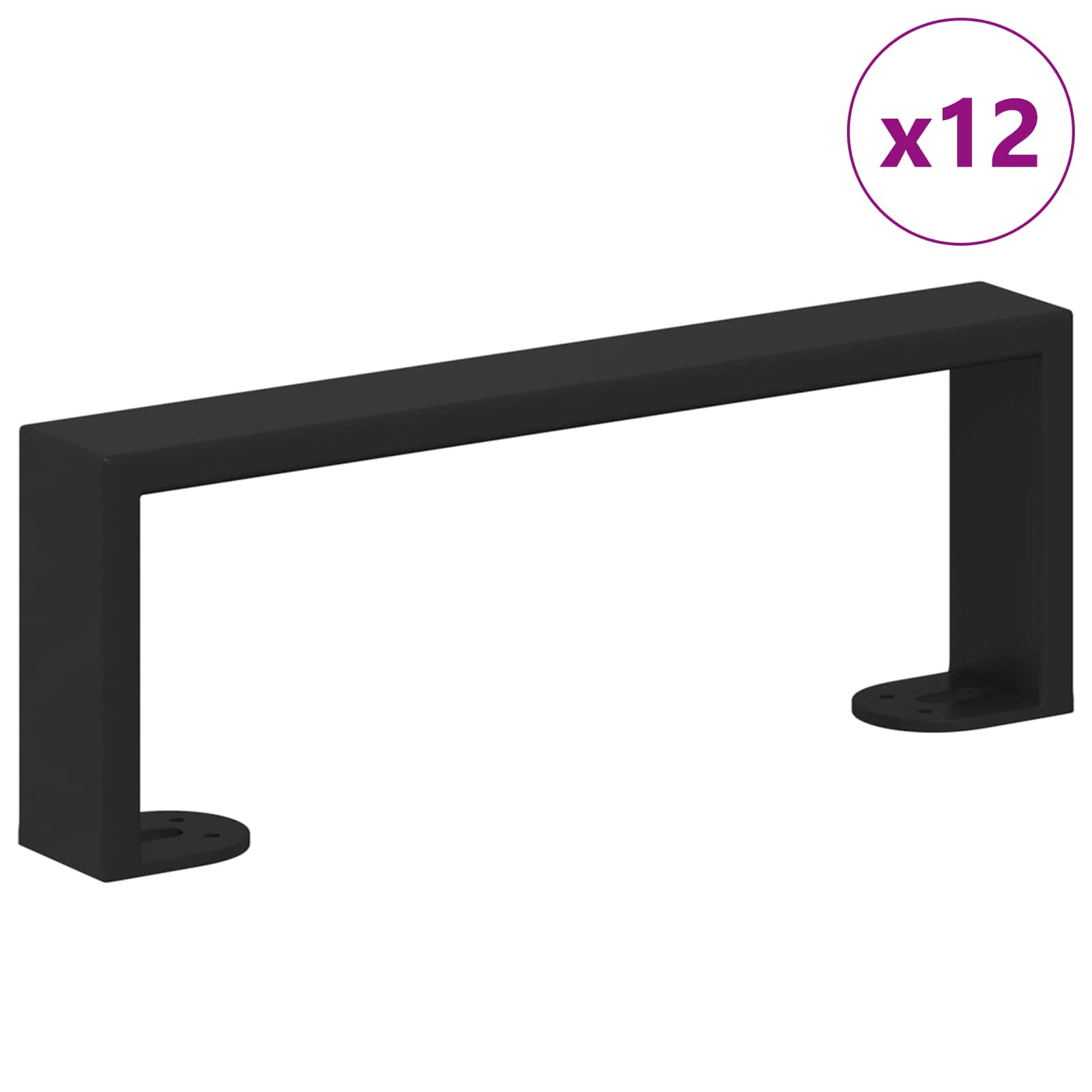 Vidaxxl Möbelbeine 12 Stück schwarz 281 x 40,5 x 100 mm Eisen