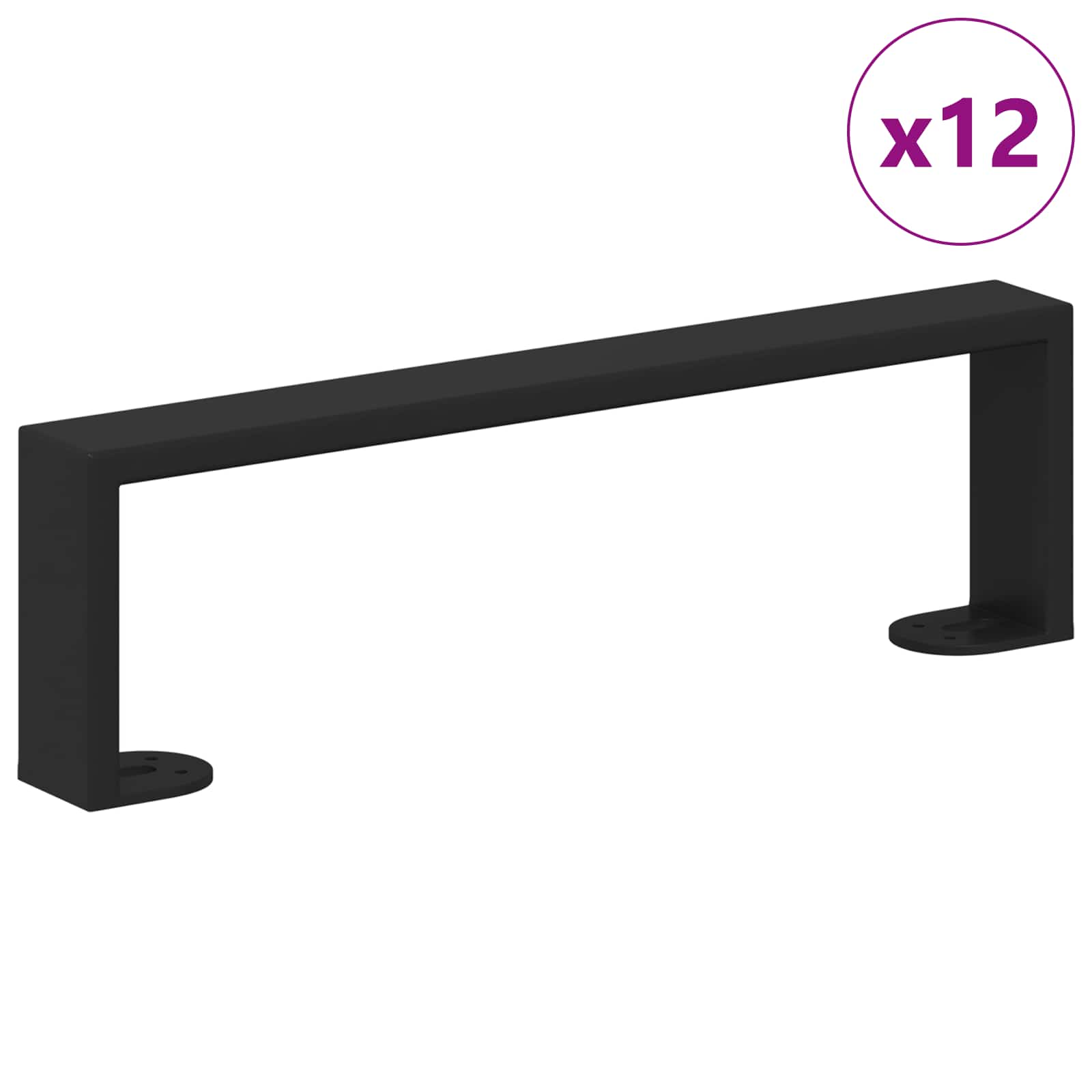 Vidaxxl Möbelbeine 12 Stück schwarz 341 x 40,5 x 100 mm Eisen