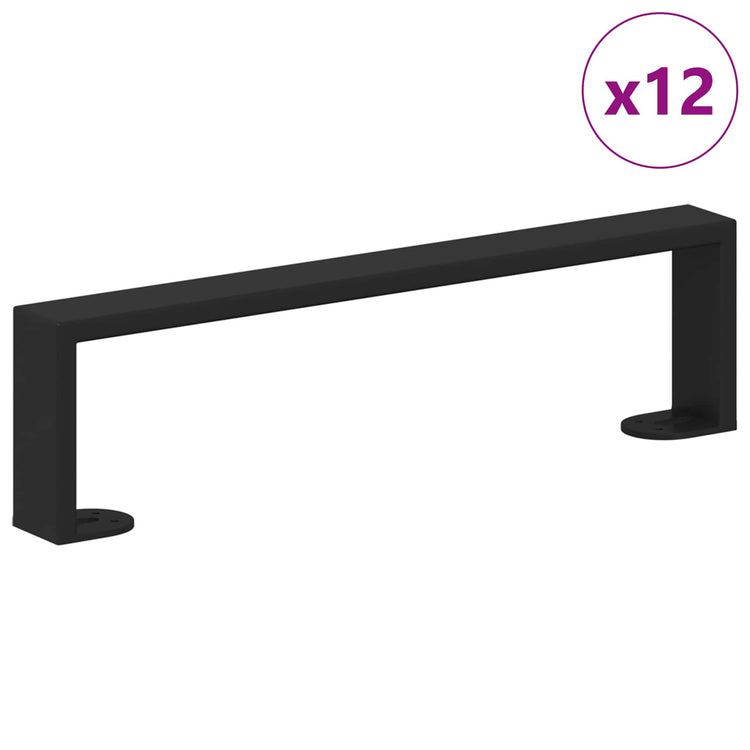 Vidaxxl Möbelbeine 12 Stück schwarz 376 x 40,5 x 100 mm Eisen