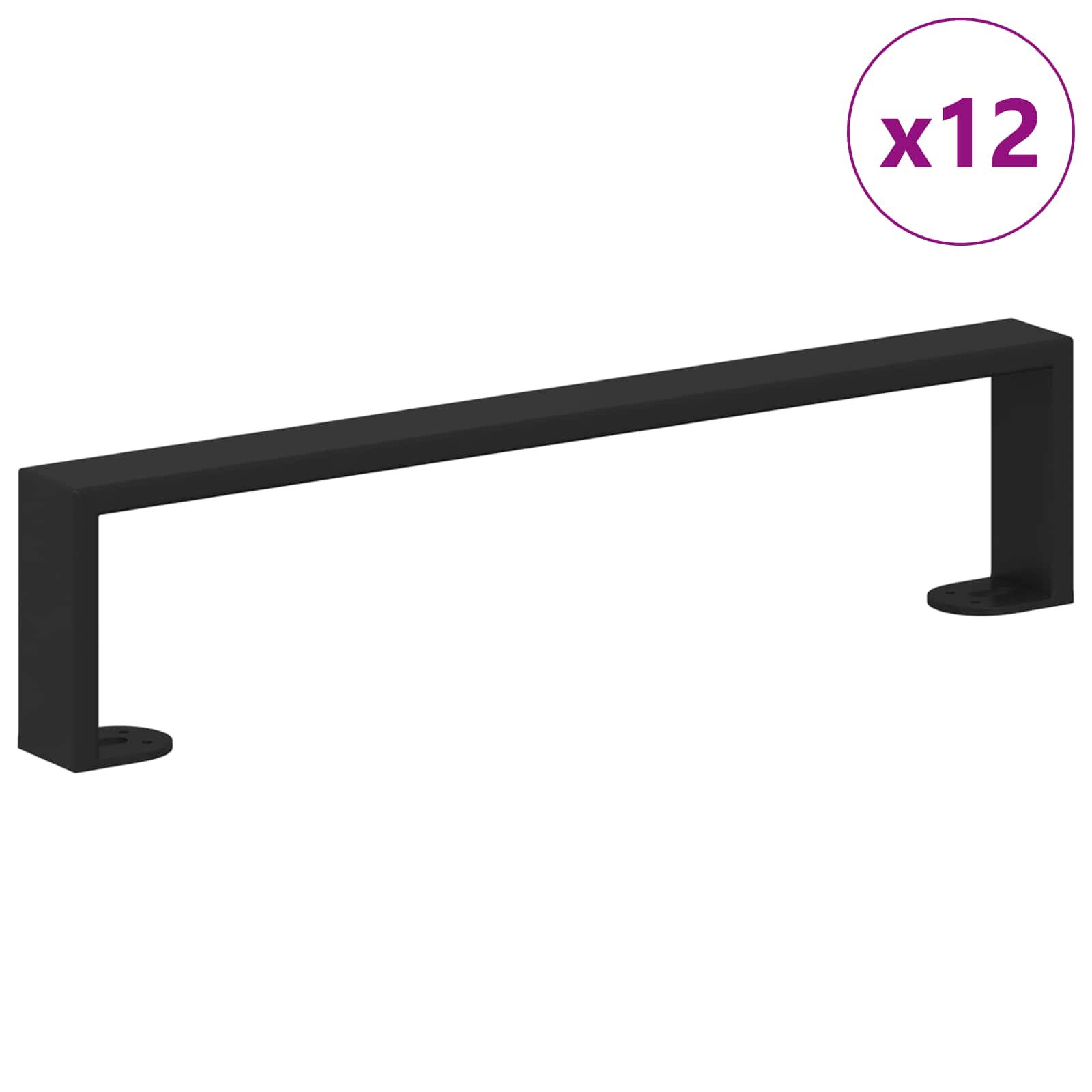 Vidaxxl Möbelbeine 12 Stück schwarz 436 x 40,5 x 100 mm Eisen