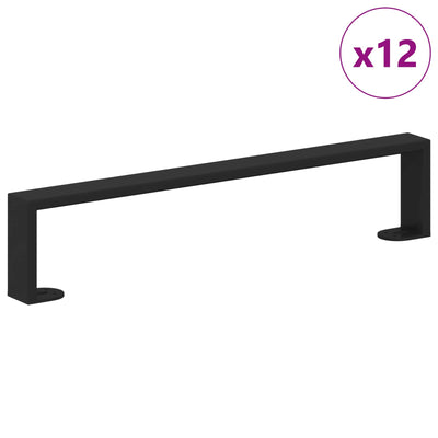 Vidaxxl Möbelbeine 12 Stück schwarz 481 x 40,5 x 100 mm Eisen
