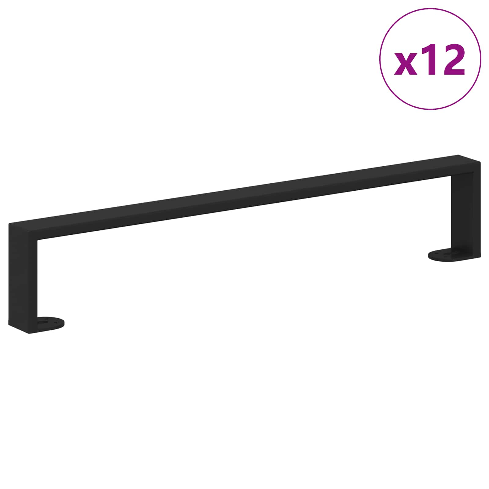 Vidaxxl Möbelbeine 12 Stück schwarz 546 x 40,5 x 100 mm Eisen