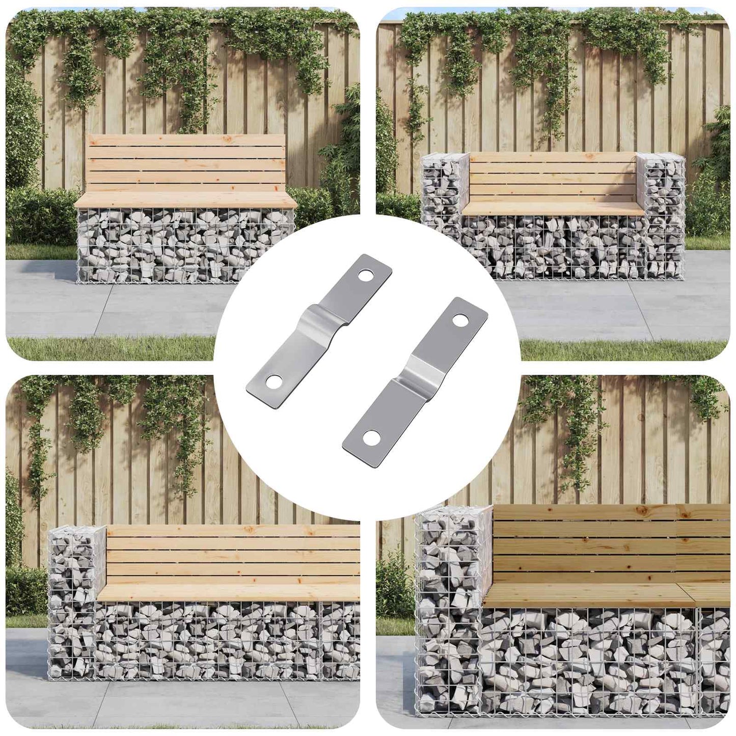Vidaxx Bügelplatte 2 Stück Silber 50 x 10 x 1,2 mm Eisen