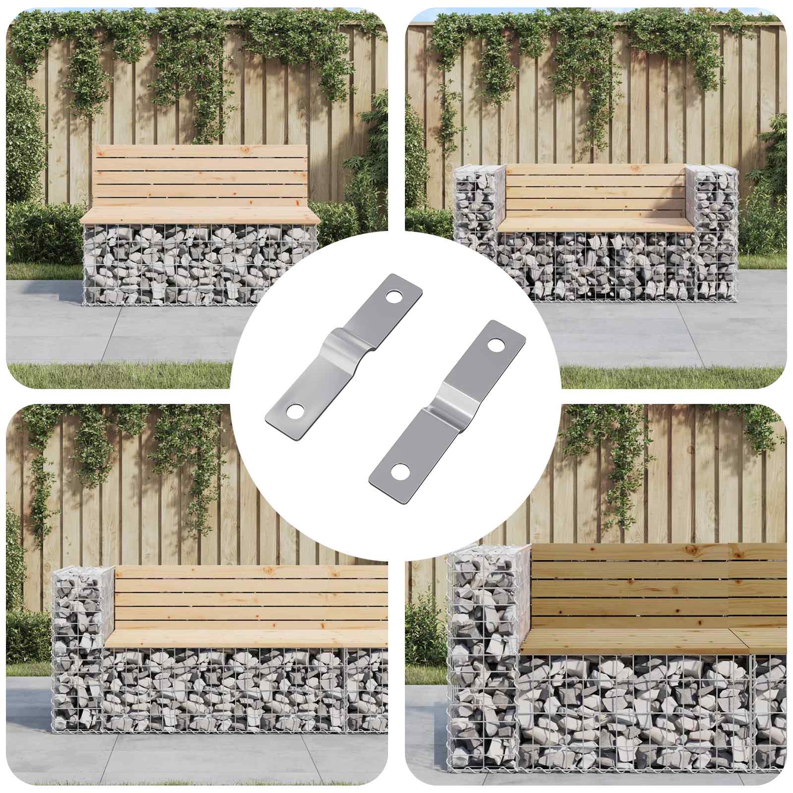 Vidaxx Bügelplatte 2 Stück Silber 50 x 10 x 1,2 mm Eisen