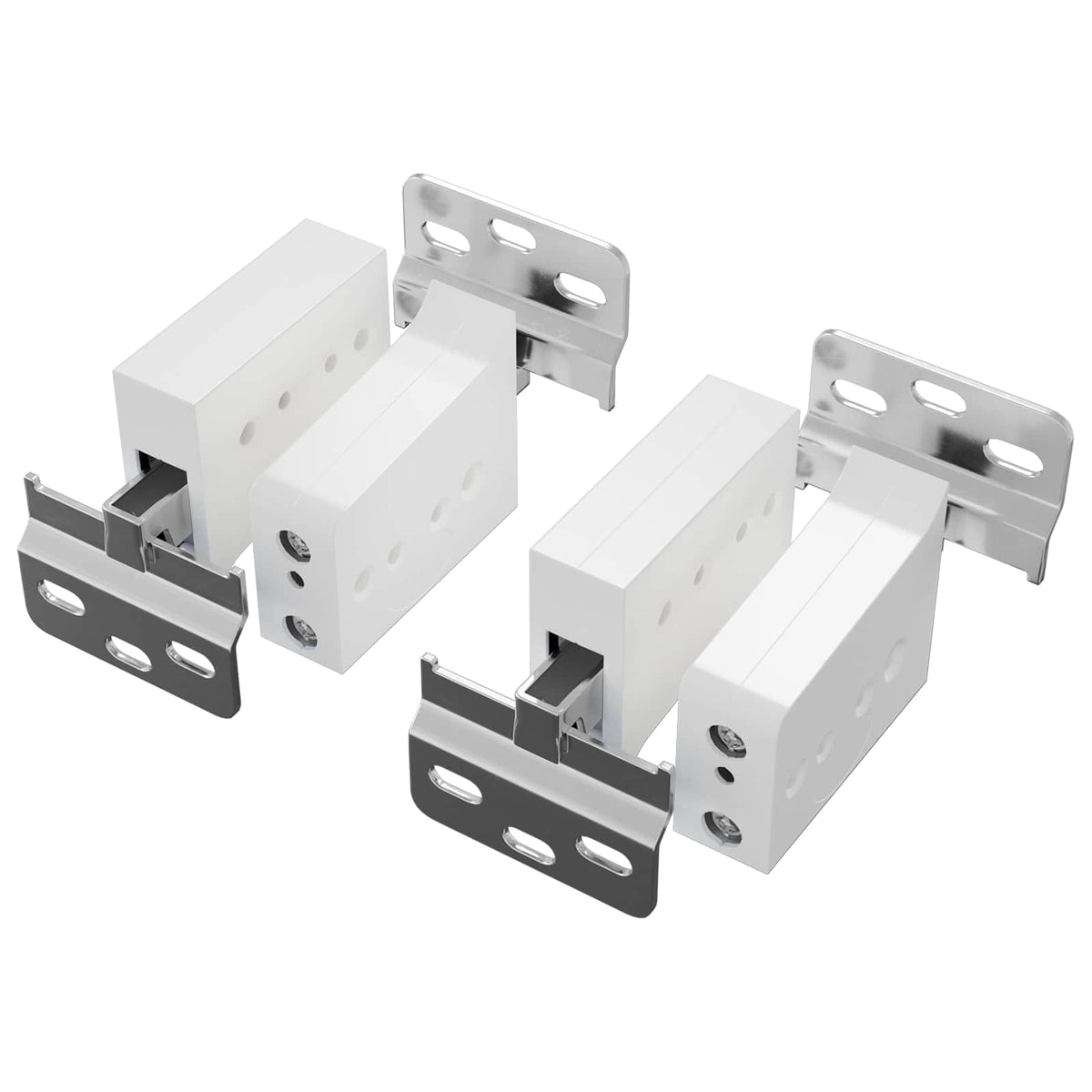 VidaXL Schrank-Hängehalterung 2 Stück weiß 70 x 48 x 19 mm Eisen und Kunststoff