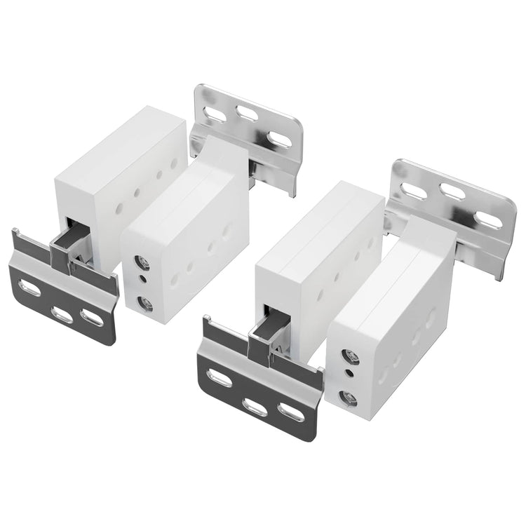 VidaXL Schrank-Hängehalterung 2 Stück weiß 70 x 48 x 19 mm Eisen und Kunststoff