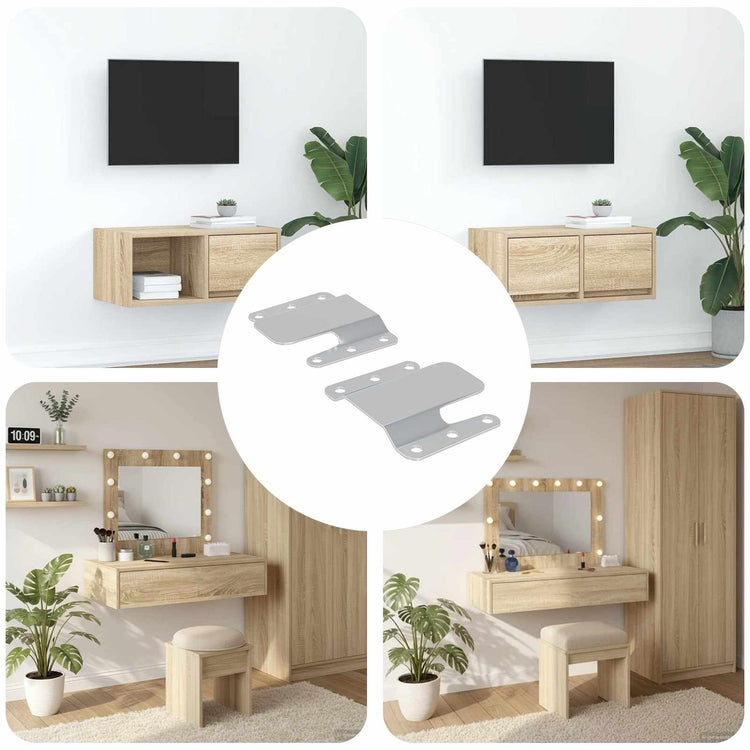Vidaxxl Unterputzhalterung 2 Stück Silber 75 x 66 x 1,4 mm Stahl