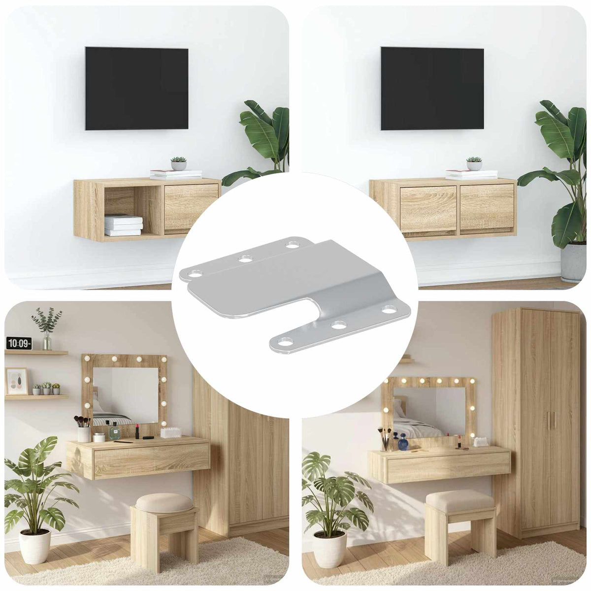 VidaXL Unterputzhalterung 12 Stück Silber 75 x 66 x 1,4 mm Stahl