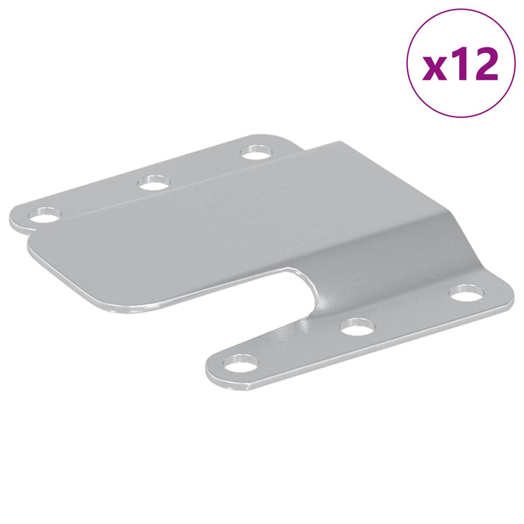 VidaXL Unterputzhalterung 12 Stück Silber 75 x 66 x 1,4 mm Stahl