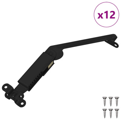 Vidaxxl Deckelstützscharnier 12 Stück schwarz 192 x 32 x 50 mm