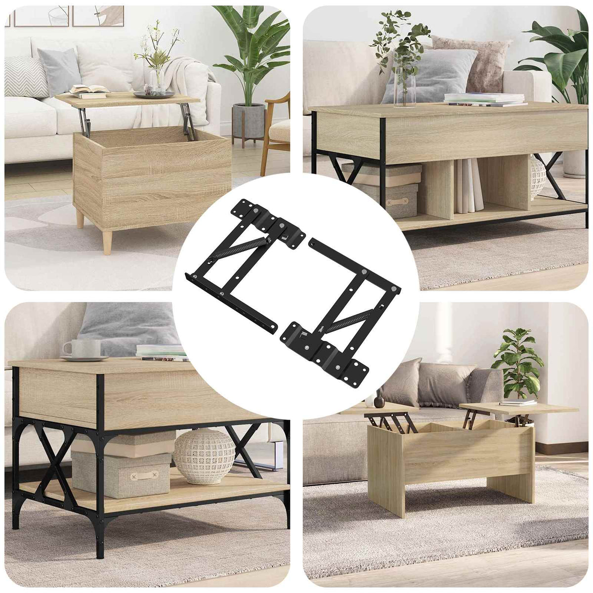 Vidaxxl Betthebemechanismus 12 Stück schwarz 340 x 95 x 40 mm Eisen
