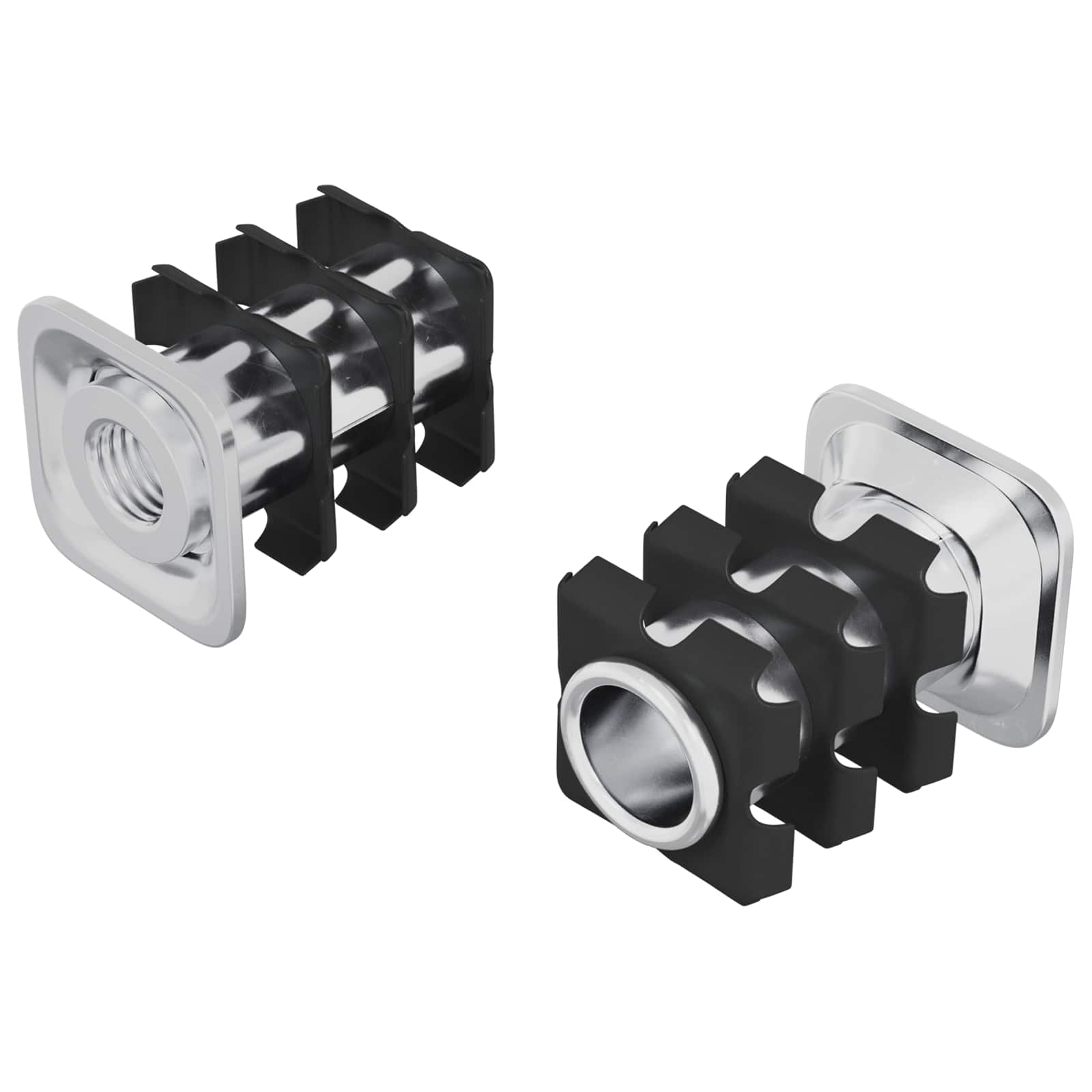 Vidaxl-Gewinderohreinsatz 2 Stück schwarz und silber 15,8 x 15,8 x 22,5 mm