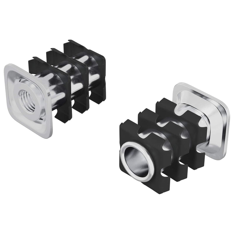 Vidaxl-Gewinderohreinsatz 2 Stück schwarz und silber 15,8 x 15,8 x 22,5 mm