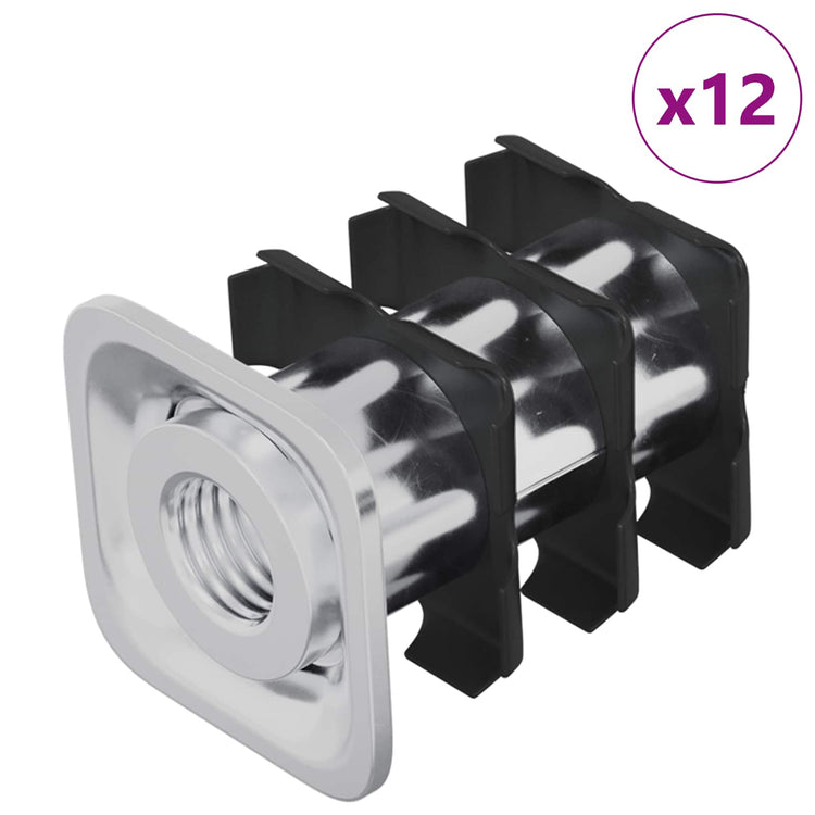 Vidaxxl Gewinderohreinsatz 12 Stück schwarz und silber 15,8 x 15,8 x 22,5 mm