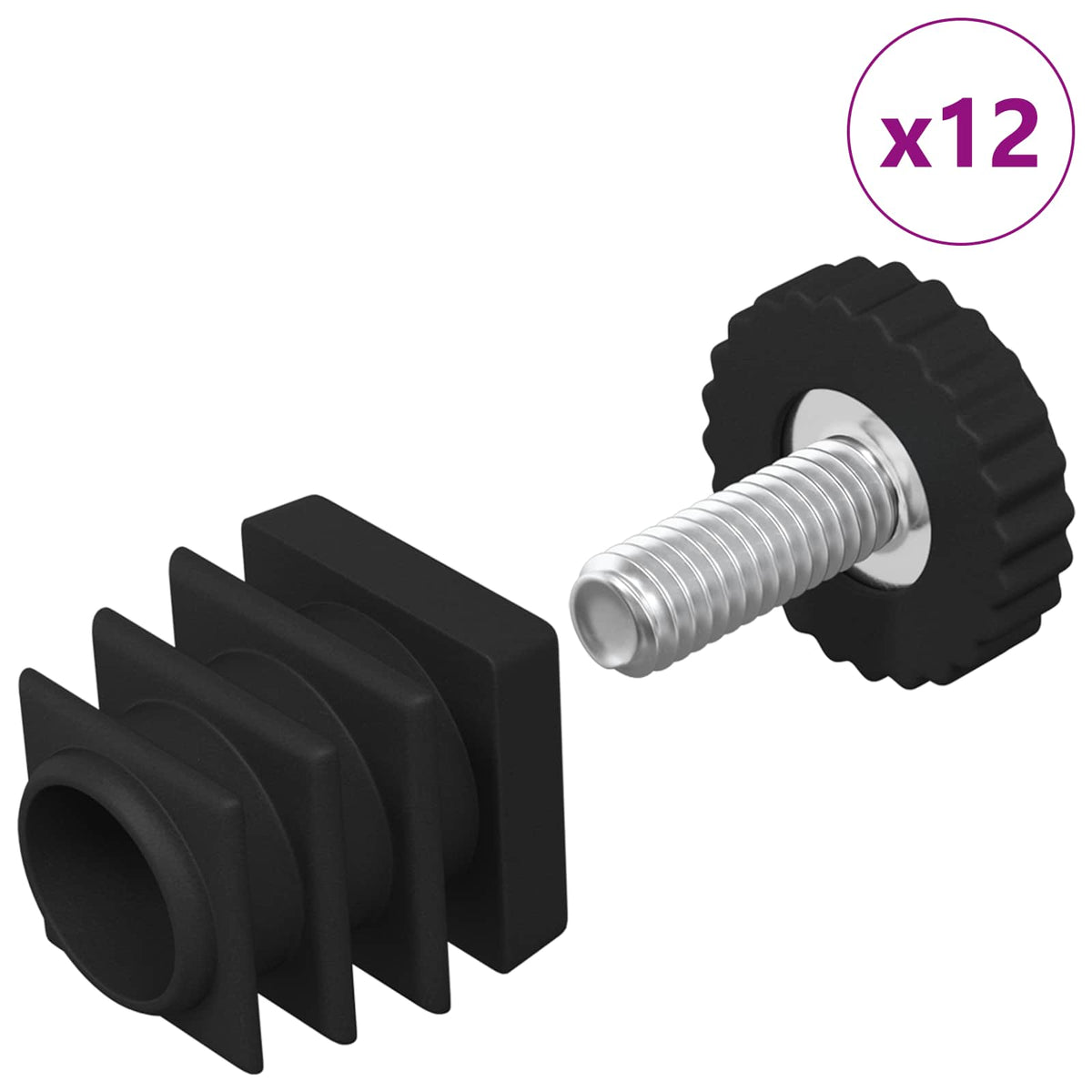 Vidaxxl Möbelnivellierer verstellbar 12 Stück schwarz M6 PP