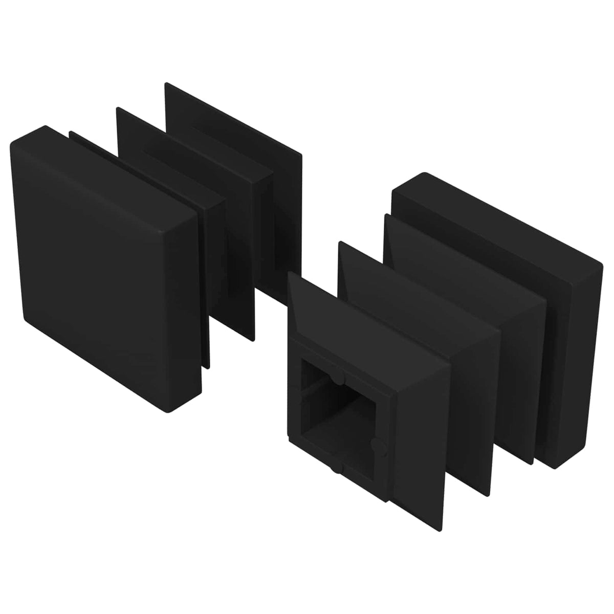 Vidaxxl Endkappen 2 Stück schwarz 15 x 15 x 15 mm PP