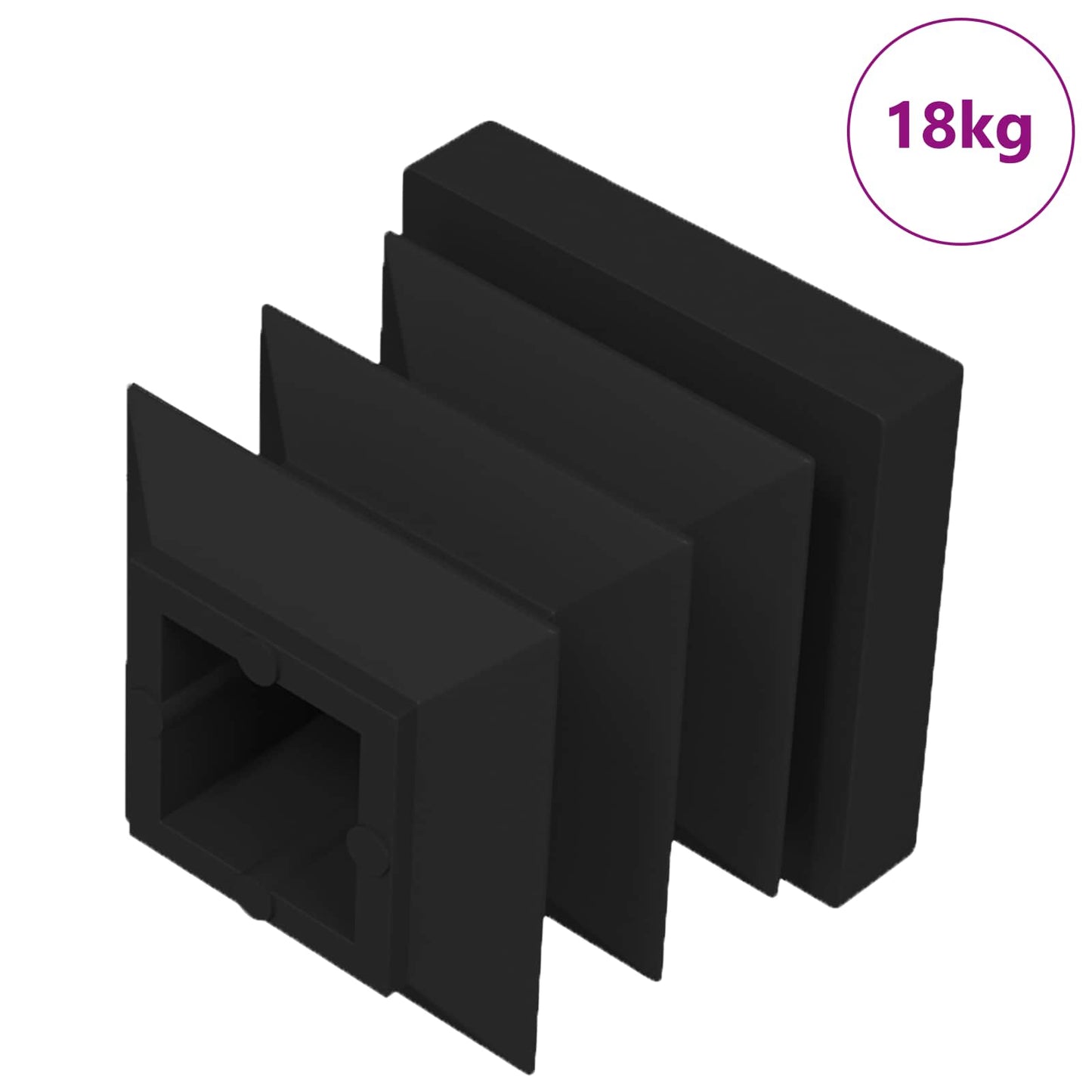Vidaxxl Endkappen 10909 Stk. Schwarz 15 x 15 x 15 mm PP