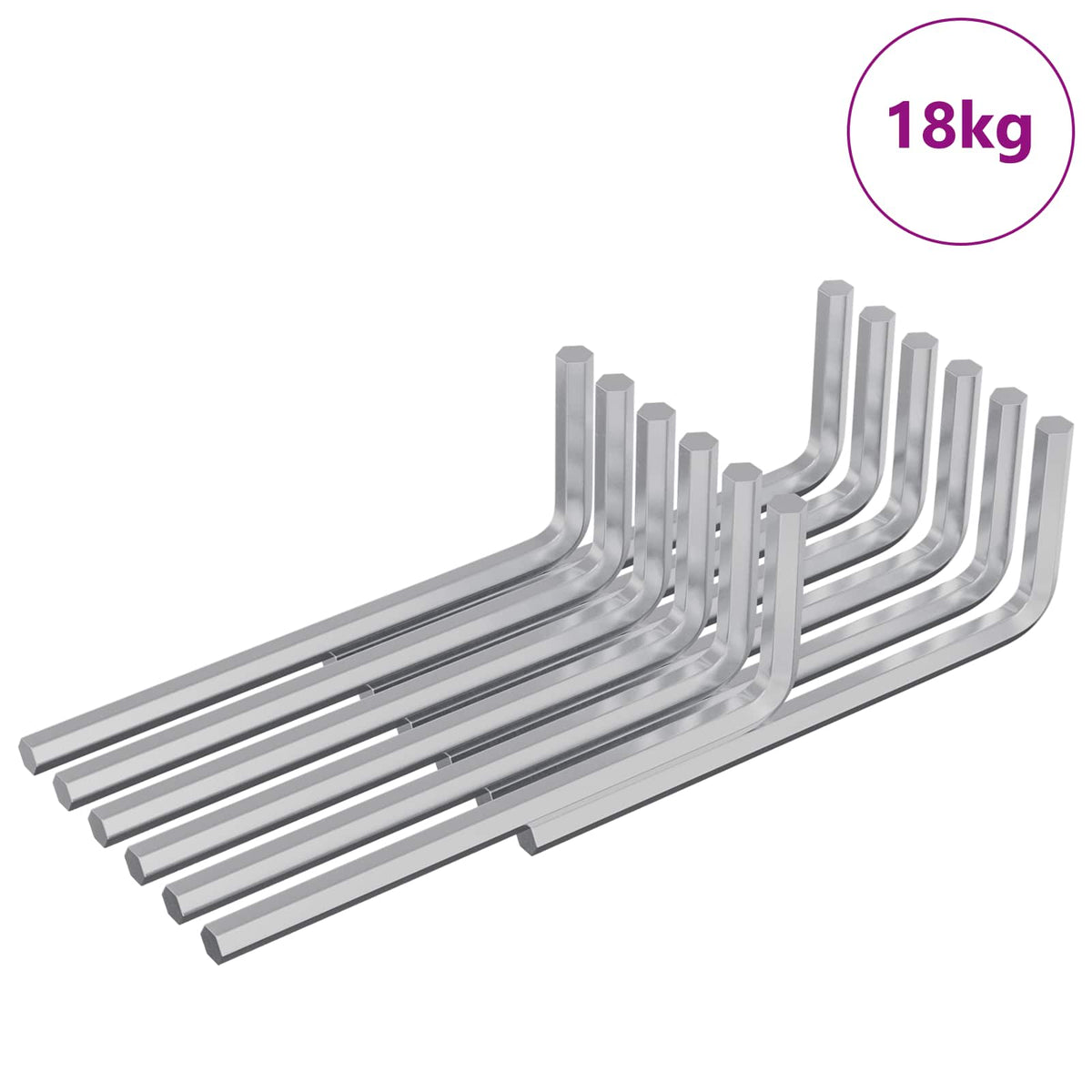 Vidaxx Sechskantschlüssel 4675-tlg. Silber 32 x 86 mm Stahl