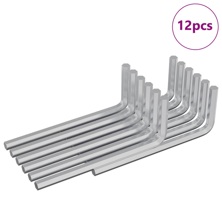 Vidaxx Sechskantschlüssel 12 Stück Silber 32 x 86 mm Stahl