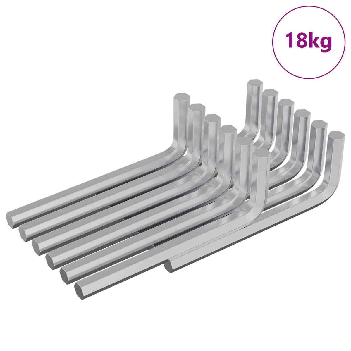 Vidaxx Sechskantschlüssel 1800 Stück Silber 32 x 86 mm Stahl