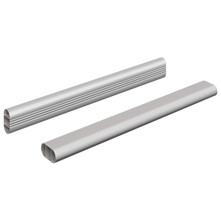 Vidaxxl Schrankstange 2 Stück Silber 764 x 15 x 29 mm Aluminiumlegierung