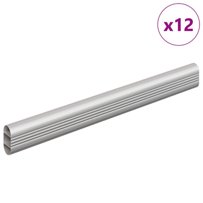 Vidaxxl Schrankstange 12 Stück Silber 764 x 15 x 29 mm Aluminiumlegierung