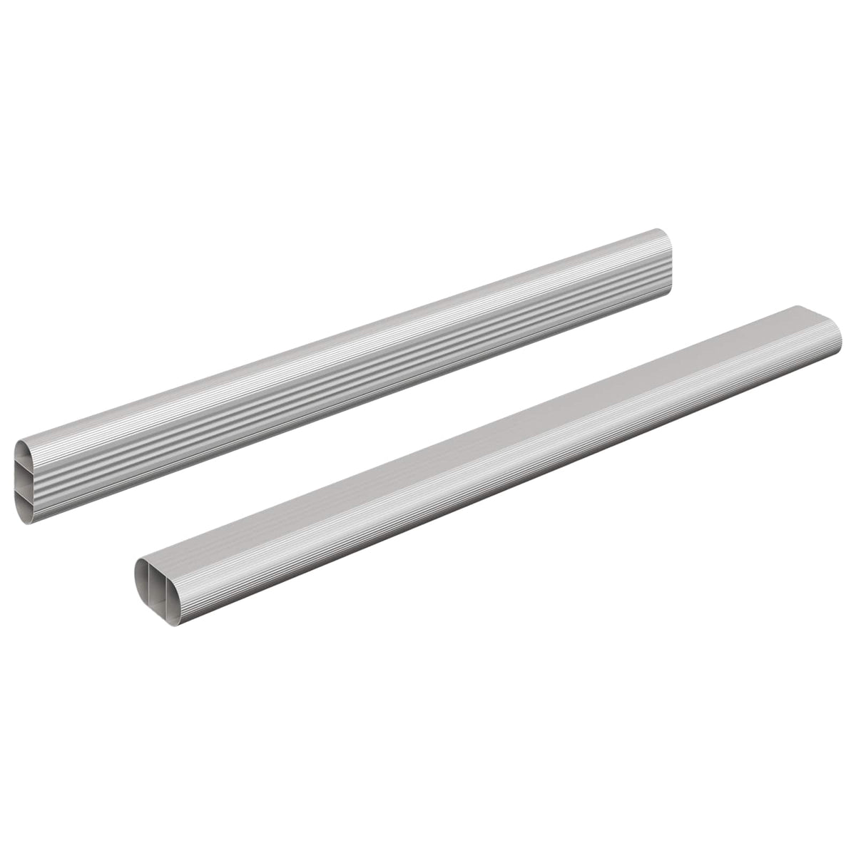 Vidaxxl Schrankstange 2 Stück Silber 764 x 15 x 29 mm Aluminiumlegierung