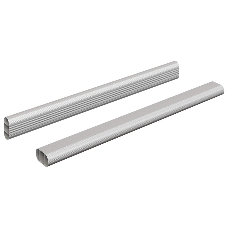 Vidaxxl Schrankstange 2 Stück Silber 764 x 15 x 29 mm Aluminiumlegierung