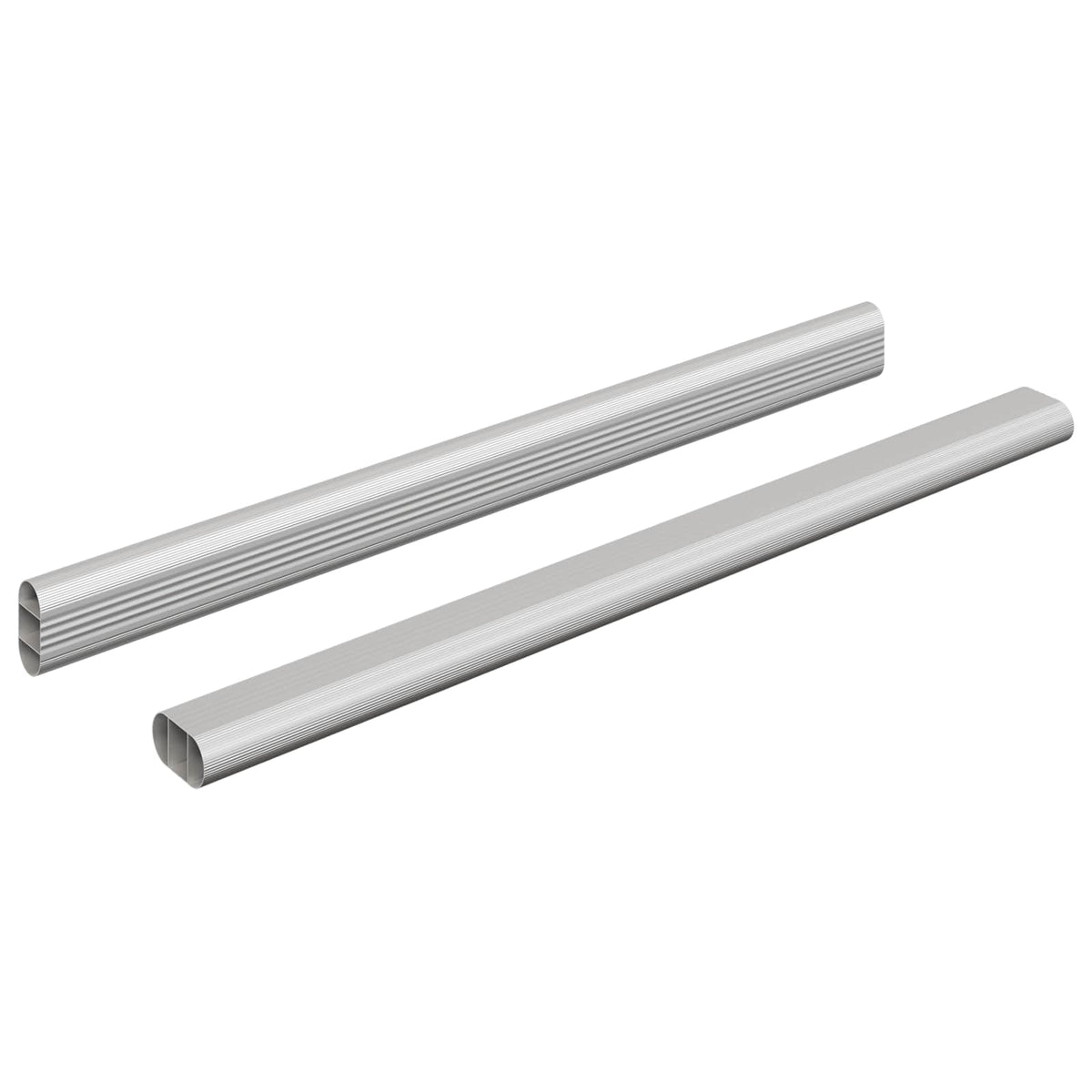 Vidaxxl Schrankstange 2 Stück Silber 764 x 15 x 29 mm Aluminiumlegierung