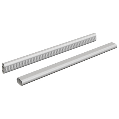 Vidaxxl Schrankstange 2 Stück Silber 764 x 15 x 29 mm Aluminiumlegierung