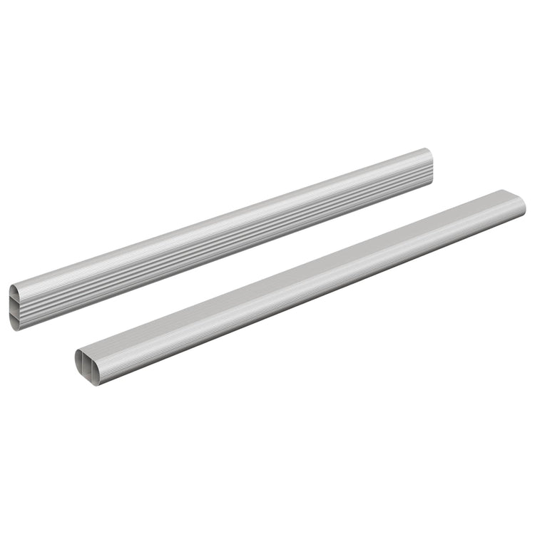 Vidaxxl Schrankstange 2 Stück Silber 764 x 15 x 29 mm Aluminiumlegierung