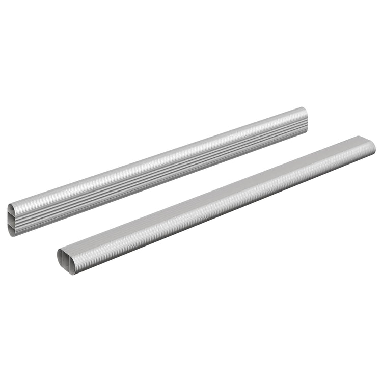 Vidaxxl Schrankstange 2 Stück Silber 764 x 15 x 29 mm Aluminiumlegierung