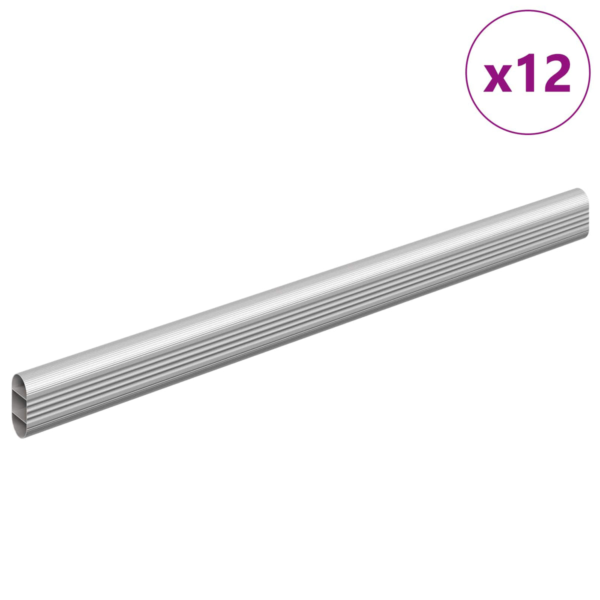 Vidaxxl Schrankstange 12 Stück Silber 764 x 15 x 29 mm Aluminiumlegierung