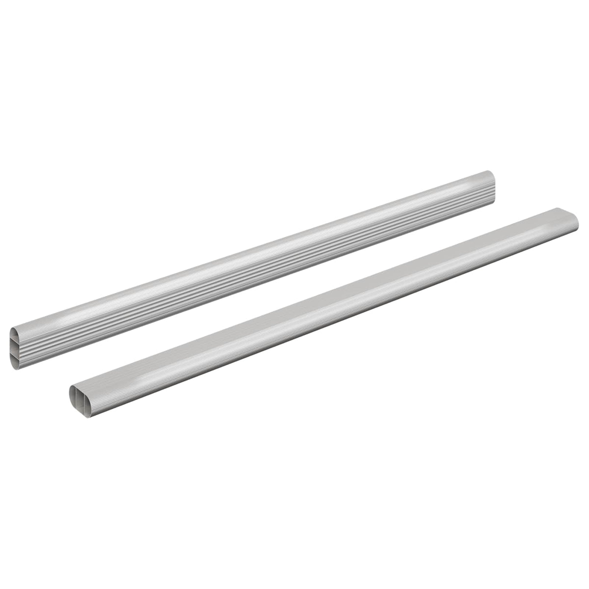 Vidaxxl Schrankstange 2 Stück Silber 764 x 15 x 29 mm Aluminiumlegierung