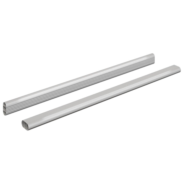 Vidaxxl Schrankstange 2 Stück Silber 764 x 15 x 29 mm Aluminiumlegierung