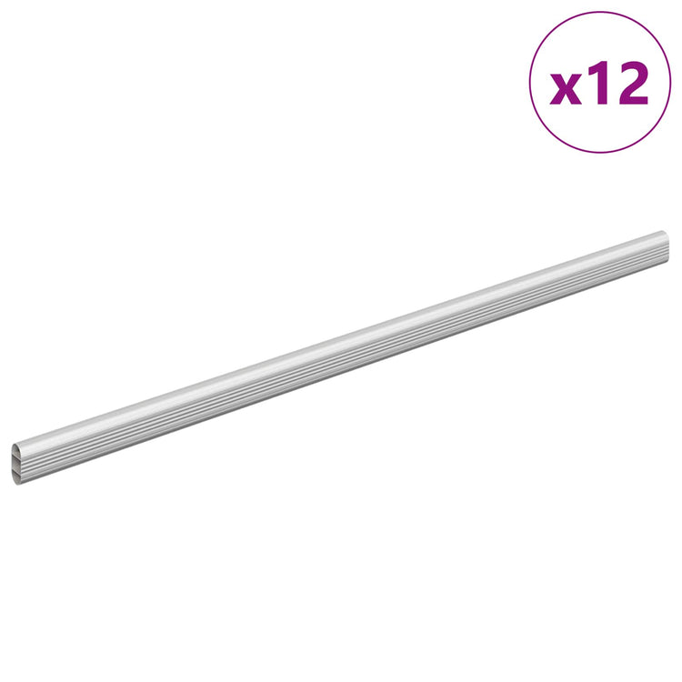 Vidaxxl Schrankstange 12 Stück Silber 764 x 15 x 29 mm Aluminiumlegierung