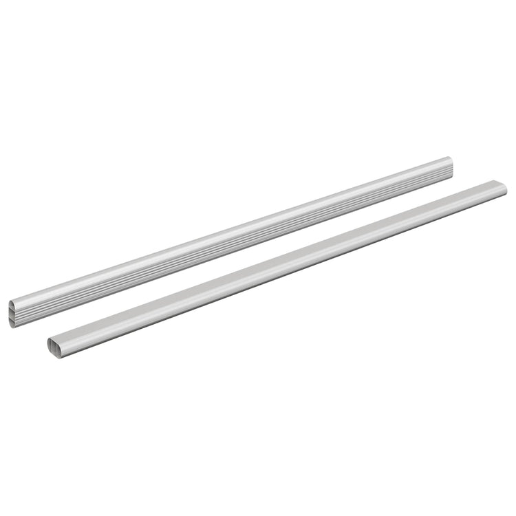 Vidaxxl Schrankstange 2 Stück Silber 764 x 15 x 29 mm Aluminiumlegierung