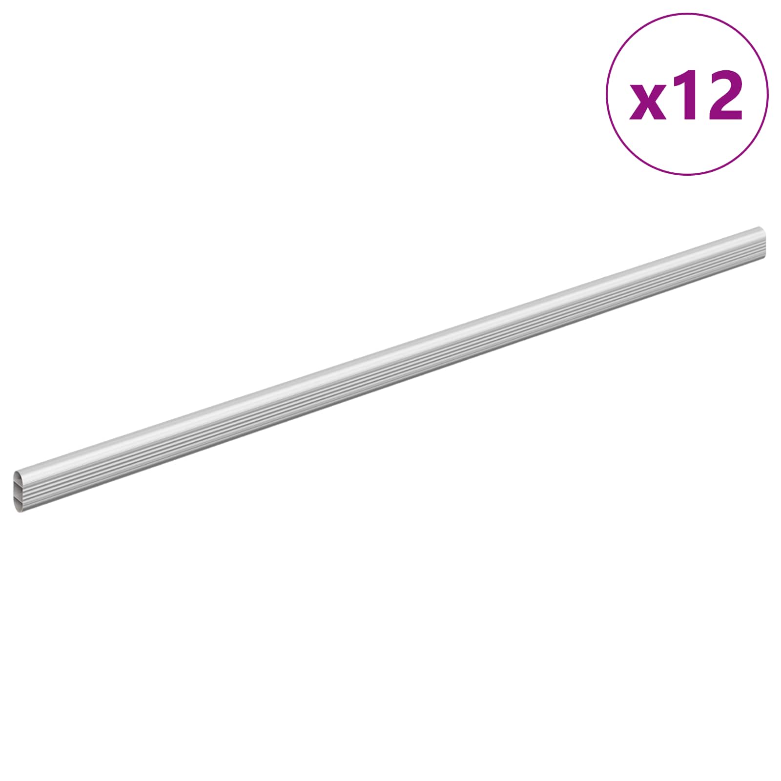 Vidaxxl Schrankstange 12 Stück Silber 764 x 15 x 29 mm Aluminiumlegierung