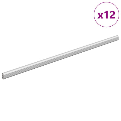 Vidaxxl Schrankstange 12 Stück Silber 764 x 15 x 29 mm Aluminiumlegierung