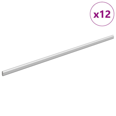 Vidaxxl Schrankstange 12 Stück Silber 764 x 15 x 29 mm Aluminiumlegierung
