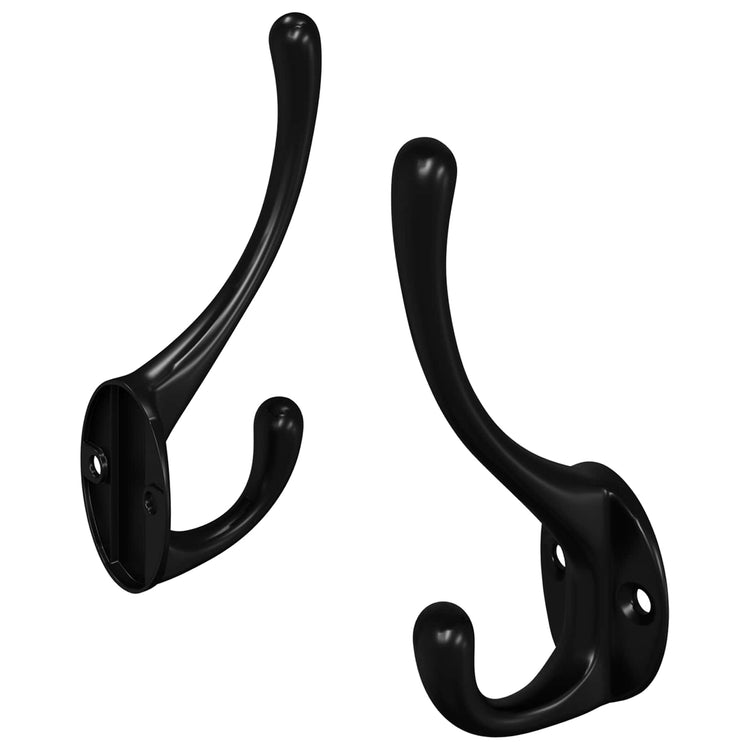Vidaxx Kleiderhaken 2 Stück schwarz 102 x 29 x 47 mm Zinklegierung