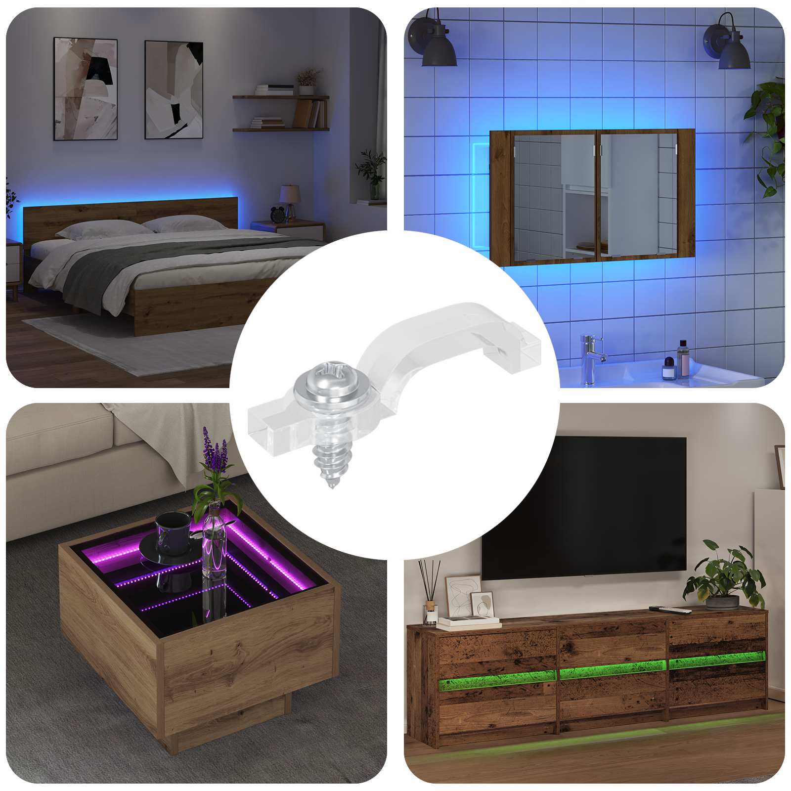 Vidaxxl LED-Streifenklemmen 12 Stück transparent 23,8 x 7,3 x 4,3 mm