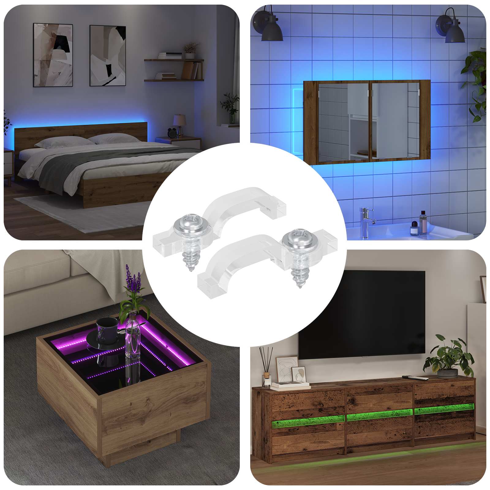 Vidaxxl LED-Streifenklemmen 2 Stück transparent 23,8 x 7,3 x 4,3 mm