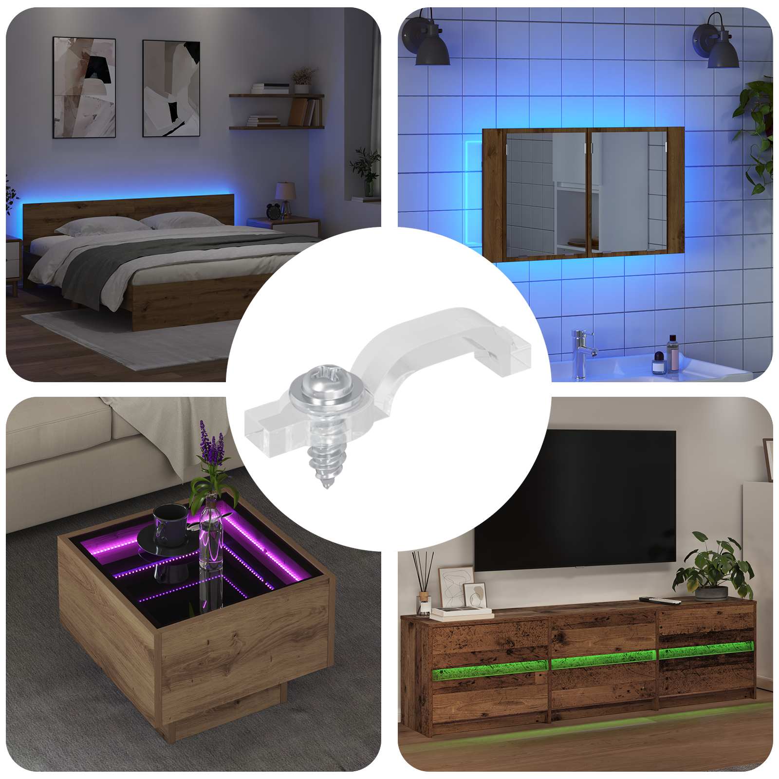 Vidaxxl LED-Streifenklemmen 12 Stück transparent 23,8 x 7,3 x 4,3 mm