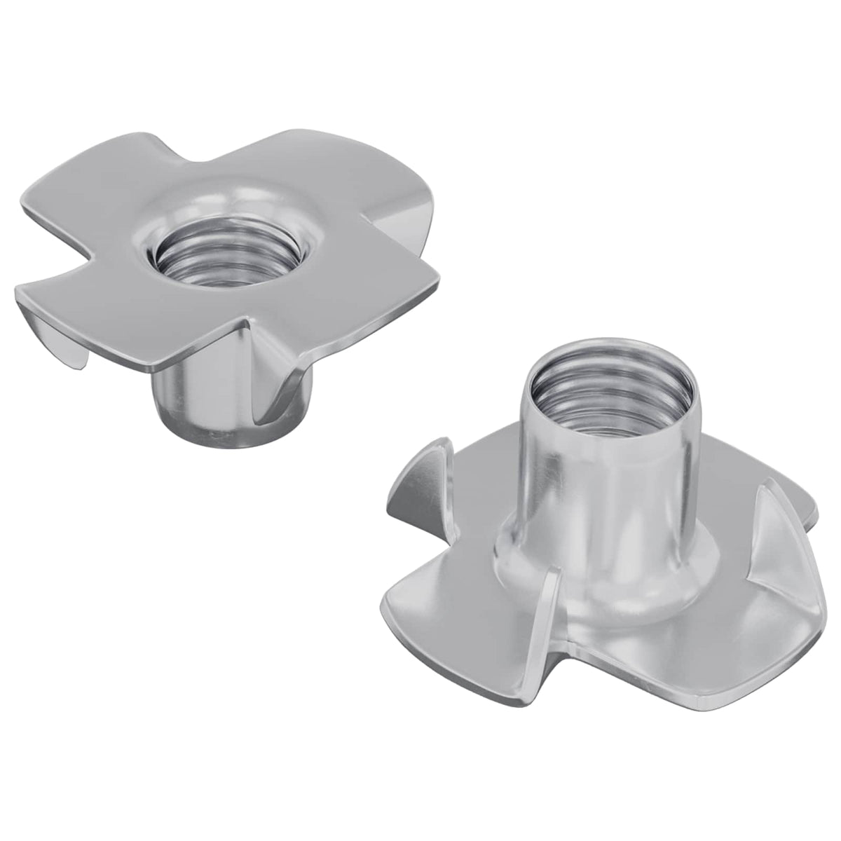 Vidaxl gestanzte T-Mutter 2 Stück Silber M6 mm Stahl