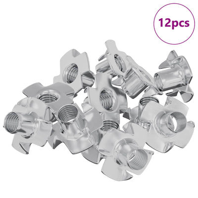 Vidaxl gestanzte T-Mutter 12 Stück Silber M6 mm Stahl