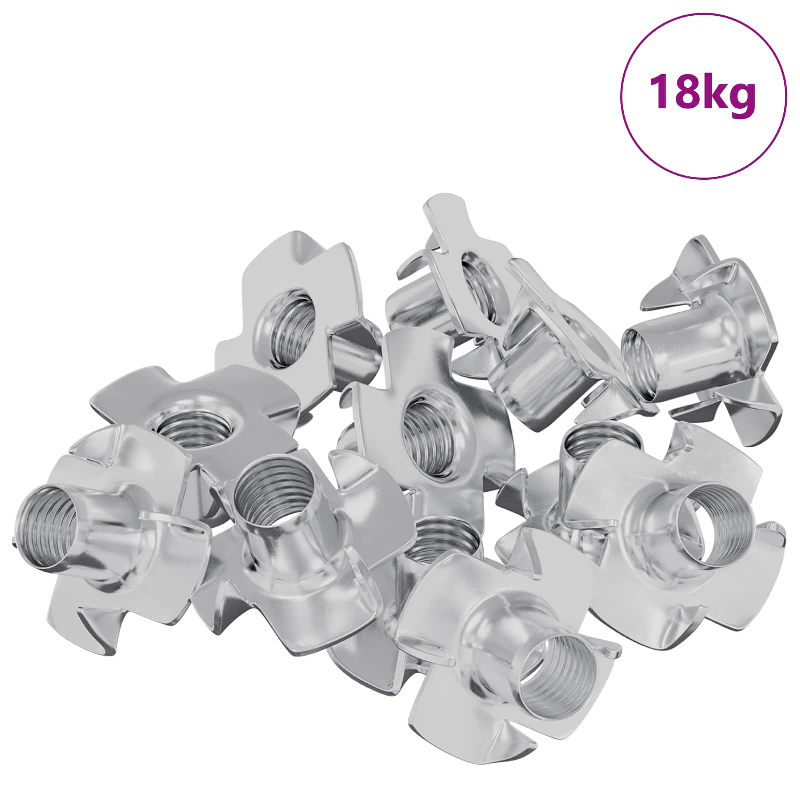 Vidaxl gestanzte T-Mutter 7200 Stück Silber M6 mm Stahl